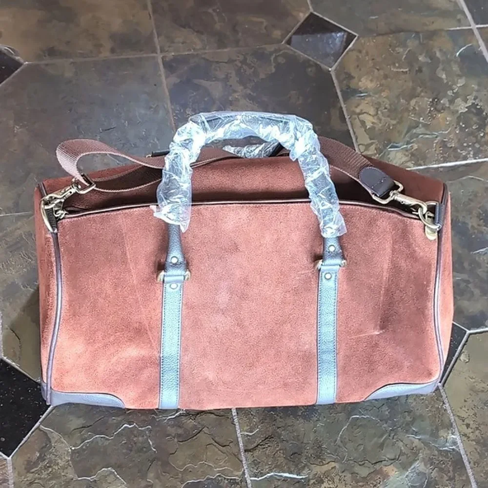 Marlboro Guts- Grit Gear RARE Leather Brown Suede Large Duffel/Travel Bag